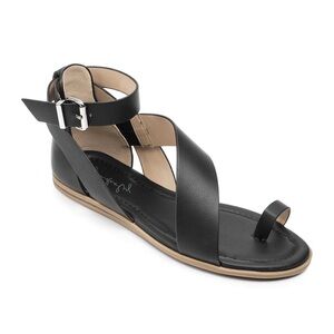 Wonderly Fifee Toe Thong Black Sandals Size 7